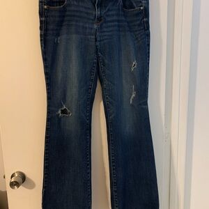 Distressed Blue Jeans
